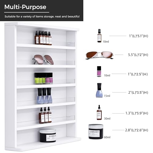 Wood Nail Polish Rack 6-Tier Wall Shelf Storage & Display Organizer