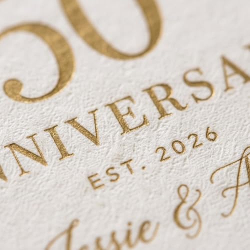 Personalized 50th Anniversary Napkins with Names and Date - Style 1 - Golden Wedding Party Decor