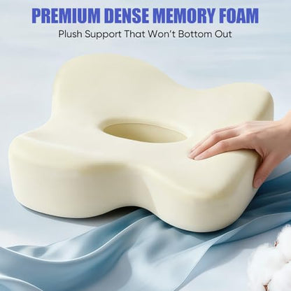 Memory Foam Knee Pillow for Side Sleepers - Ergonomic Support Cushion for Hip & Back Pain Relief