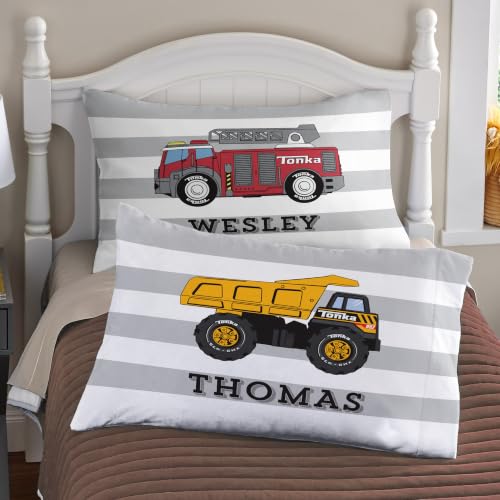 Let’s Make Memories Fire Truck Pillowcase for Kids - Microfiber, Striped Variation