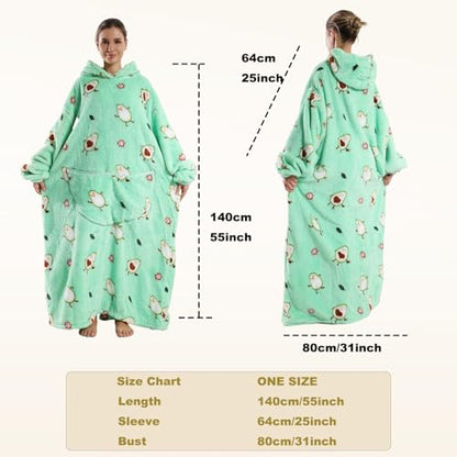 Avocado Wearable Blanket Hoodie for Adults - Oversized Soft Warm Blanket Sweatshirt