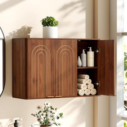 Wall Mounted Bathroom Medicine Cabinet with 3 Doors and Adjustable Shelves