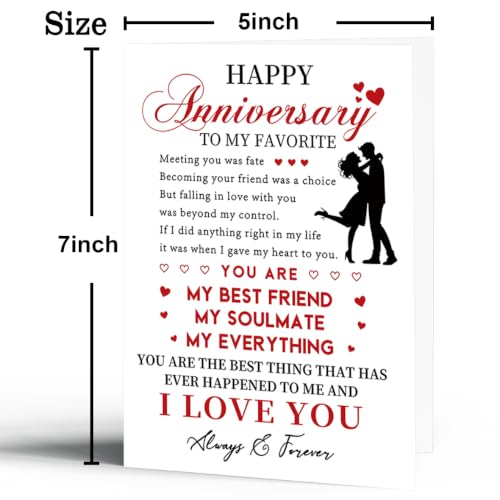 Romantic Anniversary Card Gift for Husband Wife BK-163 - Love Note Keepsake
