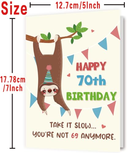 Funny 70th Birthday Card Gift for Women Men - ZY-451
