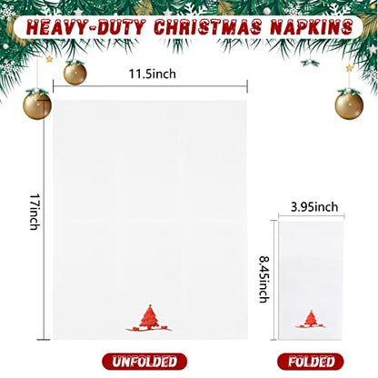 Christmas Red Paper Napkins 50 Pack Cloth-Like Disposable Napkins - Red