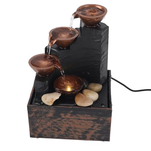 Mini USB Water Fountain with LED Light for Desktop & Bedroom Decor