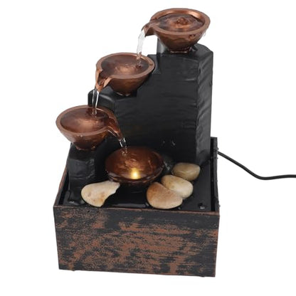 Mini USB Water Fountain with LED Light for Desktop & Bedroom Decor