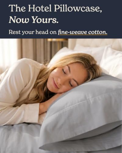 Light Gray Queen Pillowcases Set of 2 - Cool Touch Sateen Cotton, 500TC, Silky & Soft