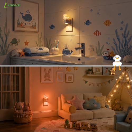 Kids LED Night Light Plug-in Duck Color Changing Sleep Lamp