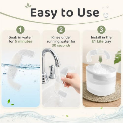 White 8-Pack Replacement Filters for Cheerble Elfin E1 Lite Pet Fountain