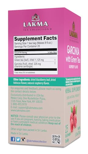 Lakma Garcinia Cambogia Green Tea with Raspberry - 25 Tea Bags