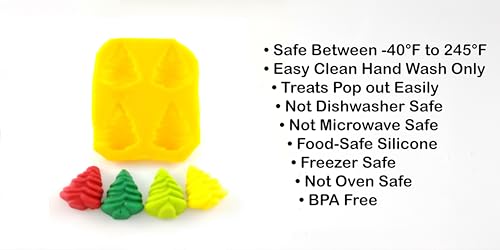 Christmas Tree Silicone Candy Molds - 4 Cavities for Homemade Chocolates and Gummies