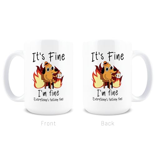 Funny Dog Mug - Sarcastic Meme Coffee Cup - 15oz Ceramic Gag Gift