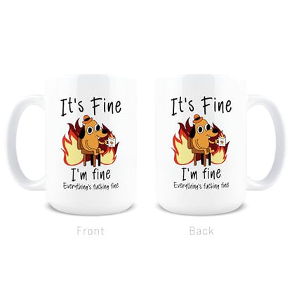 Funny Dog Mug - Sarcastic Meme Coffee Cup - 15oz Ceramic Gag Gift