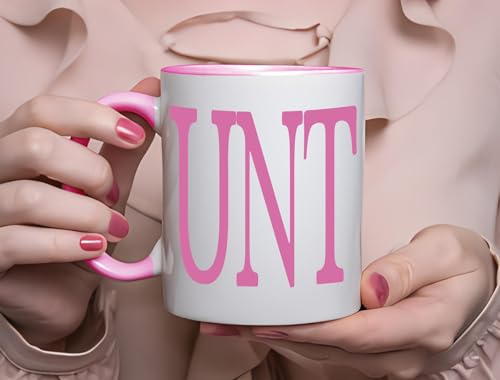 Funny Adult Mug - Pink 11oz Ceramic Coffee Cup with Rude Humor