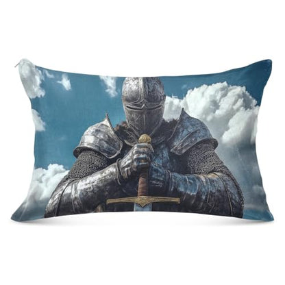 20x26in Viking Warrior Sword Plush Pillow Case with Hidden Zipper - Soft Cozy Fabric