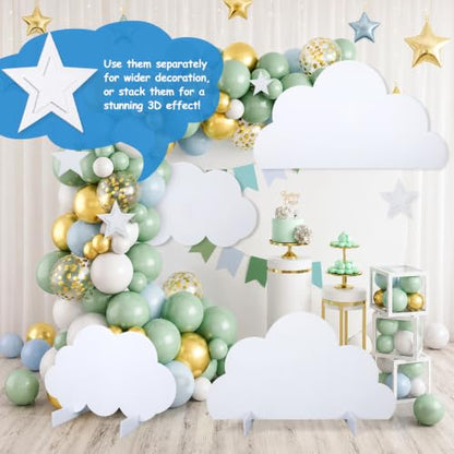 Large Cloud Cardboard Cutouts for Party Decor - Starry Night Scene Props