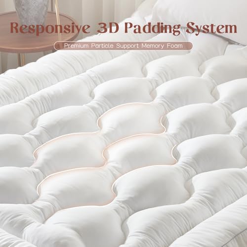 5 Inch King Memory Foam Mattress Topper - White King Size, Back Pain Relief
