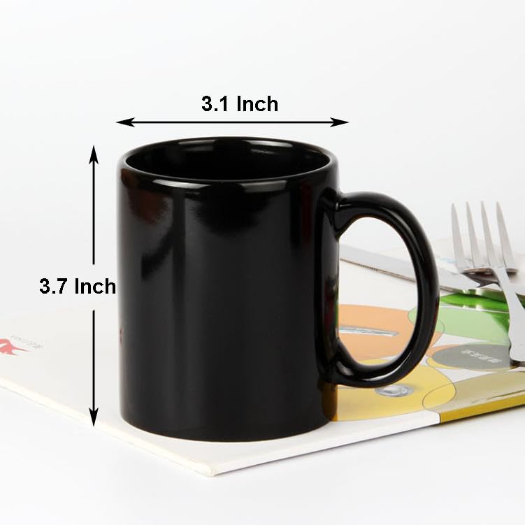 Black Up Yours Middle Finger Mug - Funny Ceramic Coffee Cup - Novelty Gag Gift