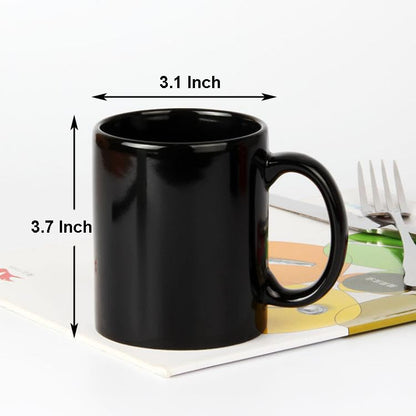 Black Up Yours Middle Finger Mug - Funny Ceramic Coffee Cup - Novelty Gag Gift