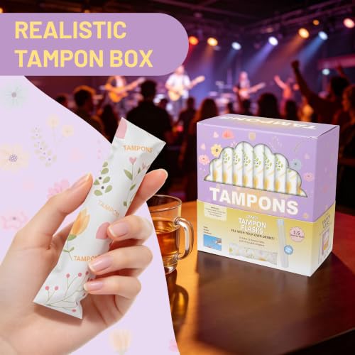 12-Pack Disguised Tampon Flask Set - 18oz Secret Liquor Containers for Parties