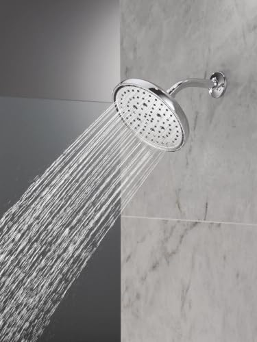 Delta 8-Inch Round Shower Head Chrome 6 Settings Lumicoat Finish - 2.5 GPM