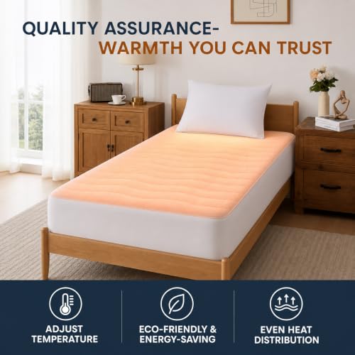 Full Size Electric Heated Mattress Pad with Fast Heating & Dual Control