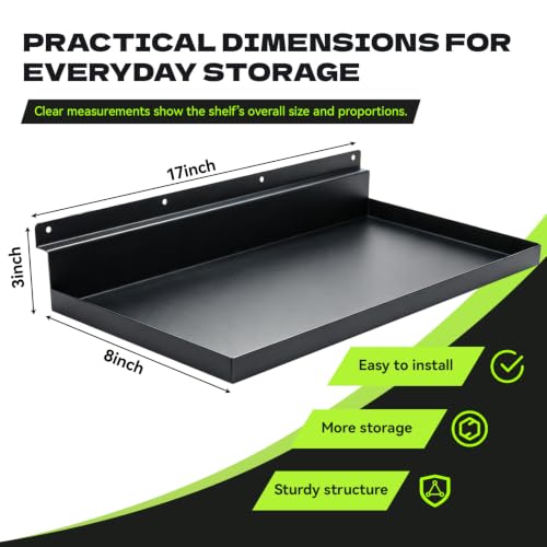 Garage Storage Shelves 2 Pack Compatible with Gladiator GearTrack & GearWall - Solid Metal Wall Shelving for Garage Organization