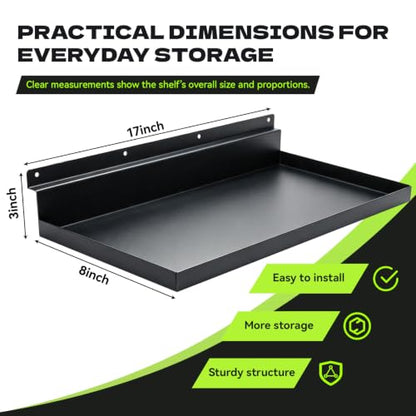 Garage Storage Shelves 2 Pack Compatible with Gladiator GearTrack & GearWall - Solid Metal Wall Shelving for Garage Organization