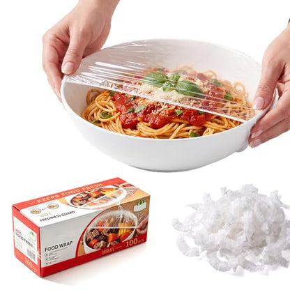 Disposable Food Cover Set 100 White Elastic Bowl Covers - Food Storage