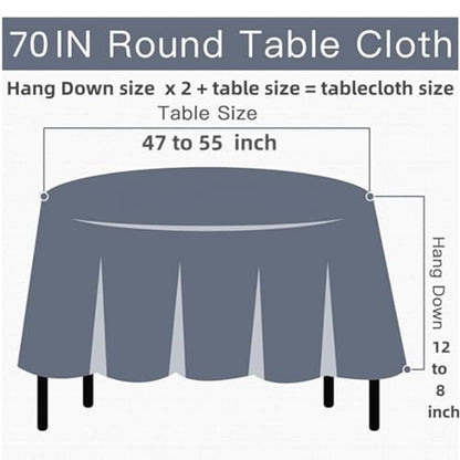 Light Brown 70-Inch Round Lace Tablecloth for Dining & Holiday Events