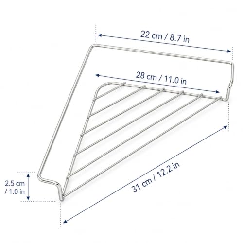 Silver Stainless Steel Corner Sink Shelf with Wire Rack - Space Saving