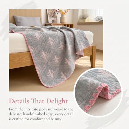 All-Season 4-Layer Cotton Muslin Quilt Blanket - Breathable & Soft