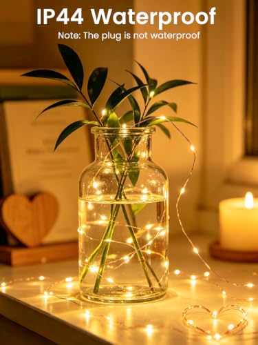2 Pack Fairy Lights Plug in 99FT 300 LED Warm White String Lights - Outdoor Indoor Decor