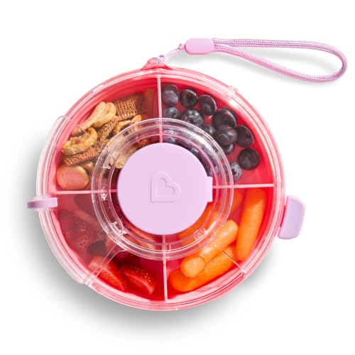 Kids Snack Container with Rotating Wheel & Lid - Pink, BPA Free