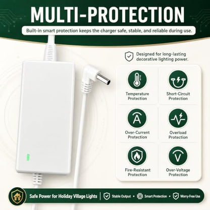 4.5V 5A Multi-Port Power Adapter for Lemax Christmas & Halloween Village Lights