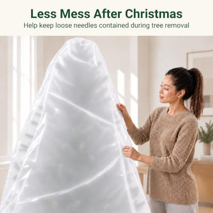 VICMORE Christmas Tree Disposal Bag White 9x6 Ft 2 Mil for Post-Holiday Cleanup