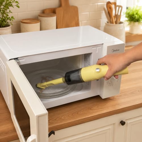 Mini Cordless Handheld Vacuum Cleaner for Car and Sofa - Rechargeable, Yellow