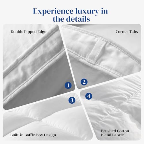 Twin Size White Feather Down Fiber Comforter All Season Ultra Soft Duvet Insert
