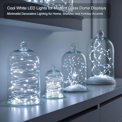 12 Pack LED Fairy Lights - 7ft Cool White String Lights for DIY Crafts & Decor