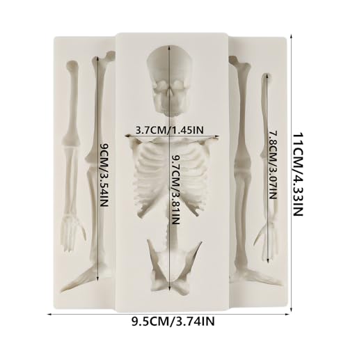 Halloween Skull Skeleton Fondant Mold - Silicone Cake Decor Tool - Style A