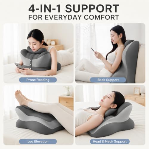 Memory Foam Wedge Pillow for Couples Support & Positioning