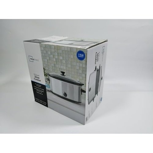 6 Quart Oval Slow Cooker, Stainless Steel Finish, Glass Lid, Model # MS54100112168S, Perfect For Slow-Cooking Meats, Three Temperature Settings - Low, High, And Warm