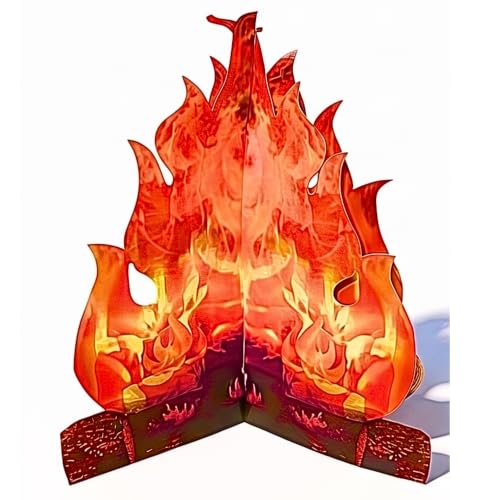 Fake Campfire Decorations Set - 3D Cardboard Bonfire Log Cutouts for Halloween, Christmas & Party