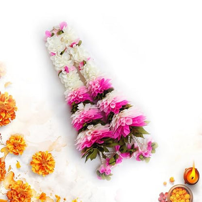 Artificial Flower Garland for Home & Event Decor - Red, 15 Inch Hanging Set