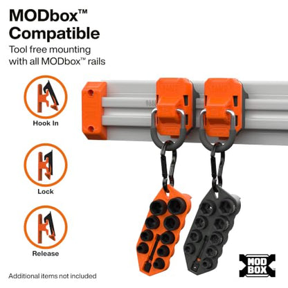 MODbox Wall D-Rings - 2-Pack Heavy-Duty Tie-Down Anchors for Garage & Trailer