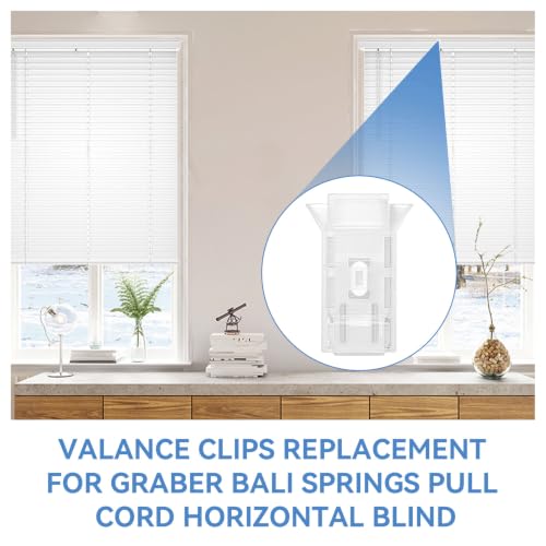 Valance Clips Replacement for Horizontal Blinds - Fits Bali, Graber, Springs