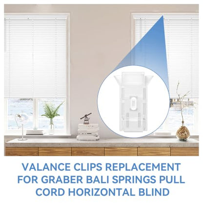 Valance Clips Replacement for Horizontal Blinds - Fits Bali, Graber, Springs