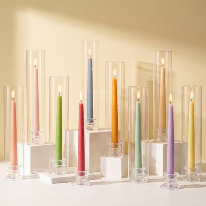 10Pcs Hurricane Glass Candle Holders for Indoor Outdoor Decor