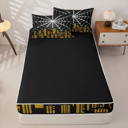Yellow Twin Zipper Bedding Set with Comforter, Sheets & Pillowcases - Hero Theme Kids Bedding